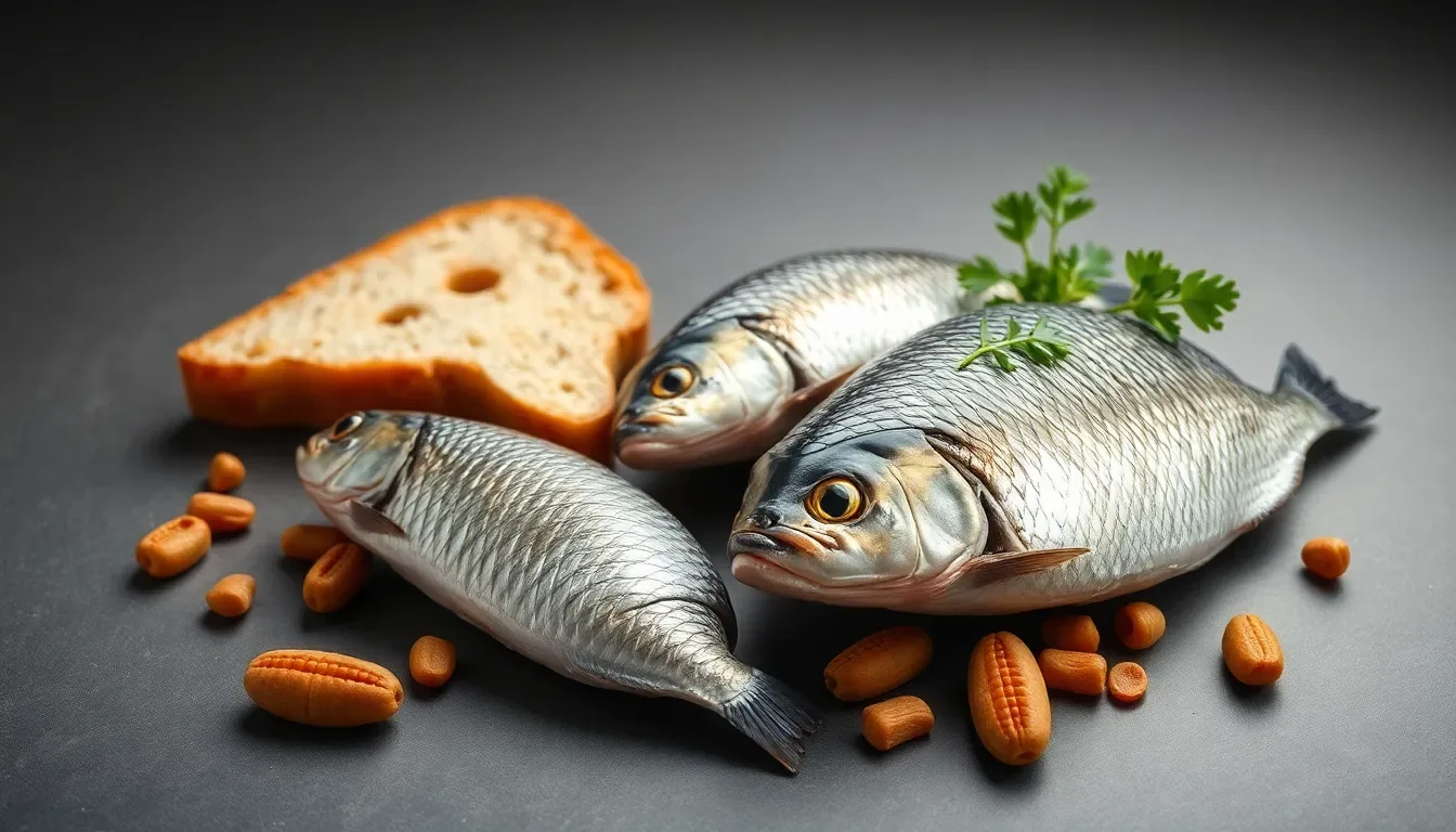 dar de baja pan y peces en la alimentacion adecuada