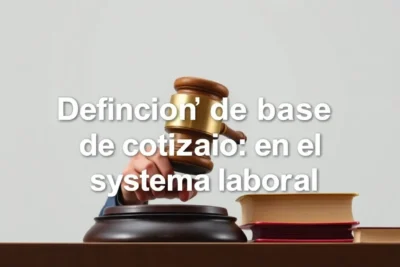 Definición de base de cotización en el sistema laboral 4 definicion de base de cotizacion en el sistema laboral