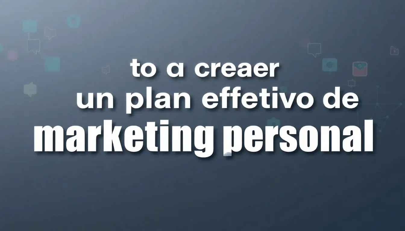 como crear un plan efectivo de marketing personal